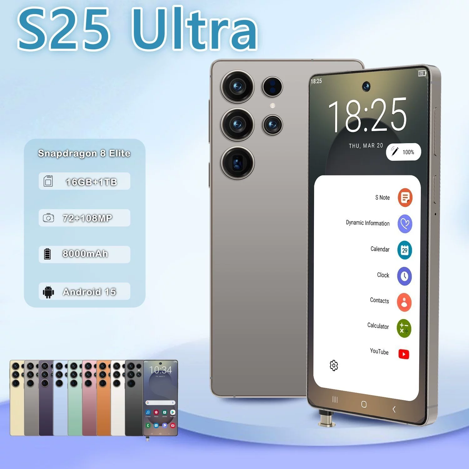 Смартфон andtwo S25 Ultra с встроенным стилусом, экран 6.75", 3+64 ГБ, популярная модель