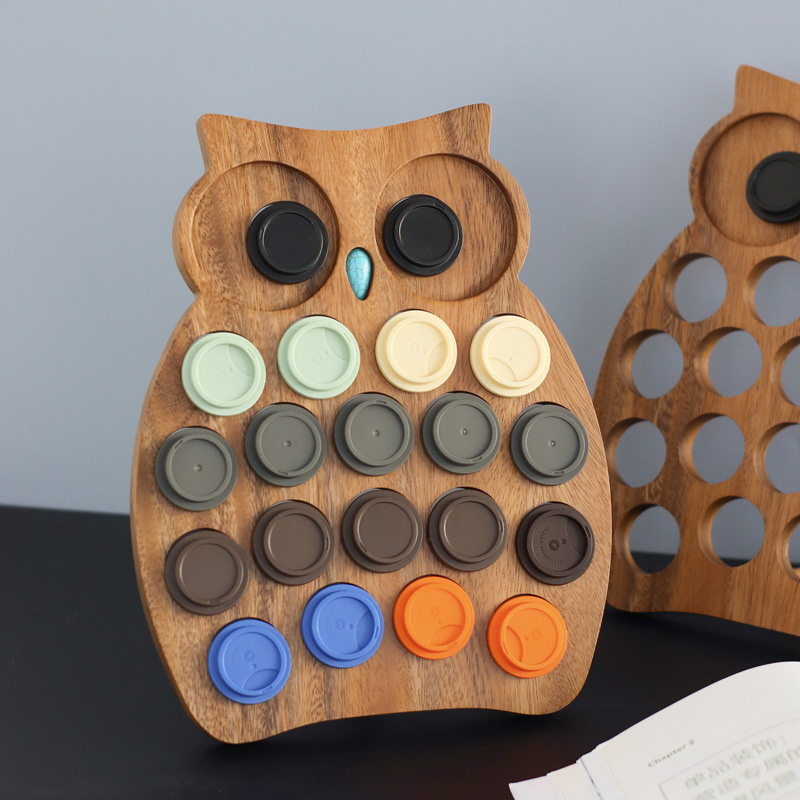 Solid Wood Creative Capsule Coffee Storage Rack Suitable for Nespresso Nespresso Owl Display Rack Ins