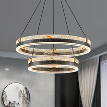 新款新中式圆环客厅灯简约大气轻奢灯餐厅创意个性设计师LED吊灯
