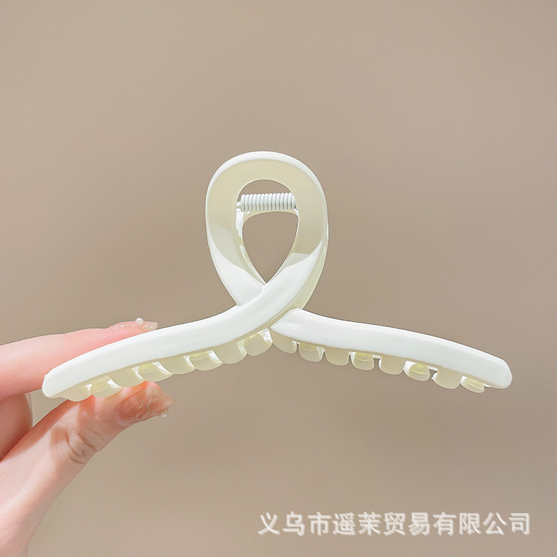 咖色磨砂抓夹女2025年新款发夹后脑勺大号发量多鲨鱼夹子发卡头饰|undefined