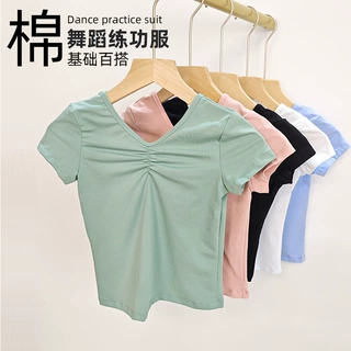 儿童中国舞练功服短长袖上衣套装舞蹈服秋冬款短裤芭蕾基训79分裤