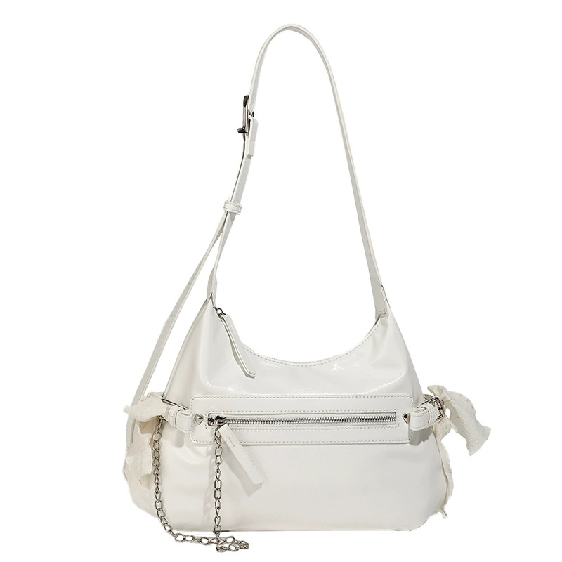 Brand shoulder bag with bow, universal one-shoulder bag