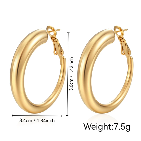 Polyhead shrimp to buckle hollow earrings gold-colored MS-014