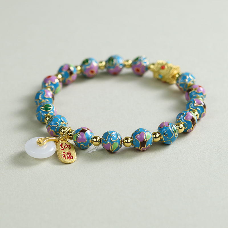 8mm 럭키 팔찌 [라이트 블루] 부티크 모델