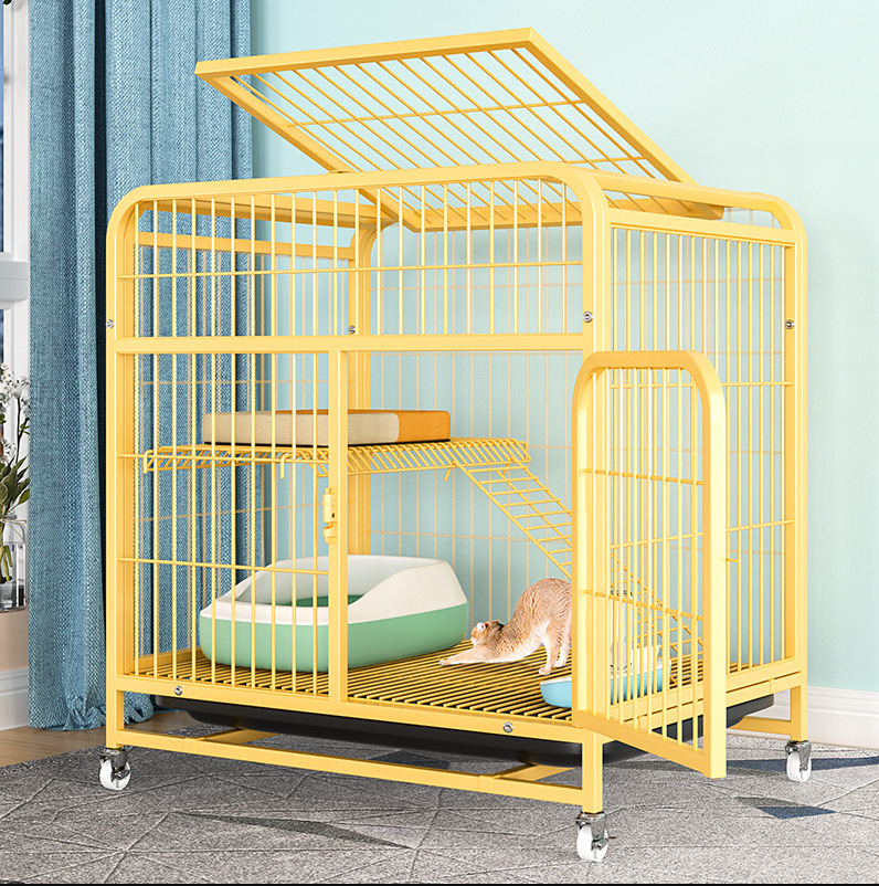 Gato jaula gato Villa jaula de gran tamaño con inodoro integrado mascota gato Nido Villa Casa del gato de la casa Casa del gato