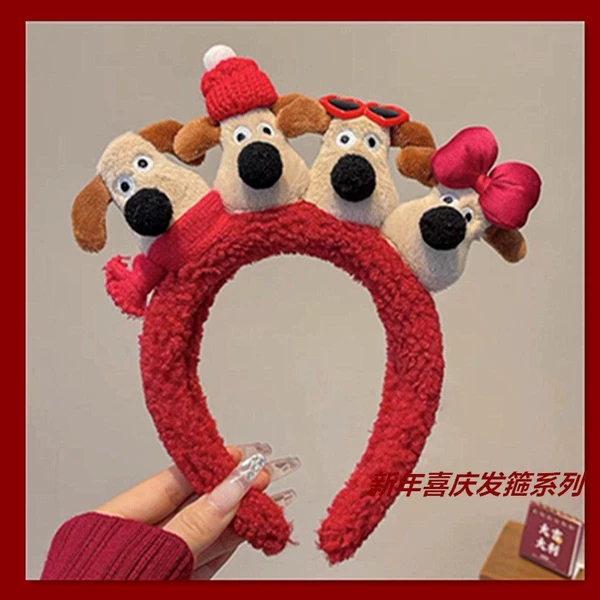 Head dog big red headband