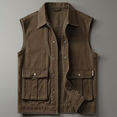 美式马甲男款外穿春秋新款户外钓鱼宽松休闲复古工装外套男夹克