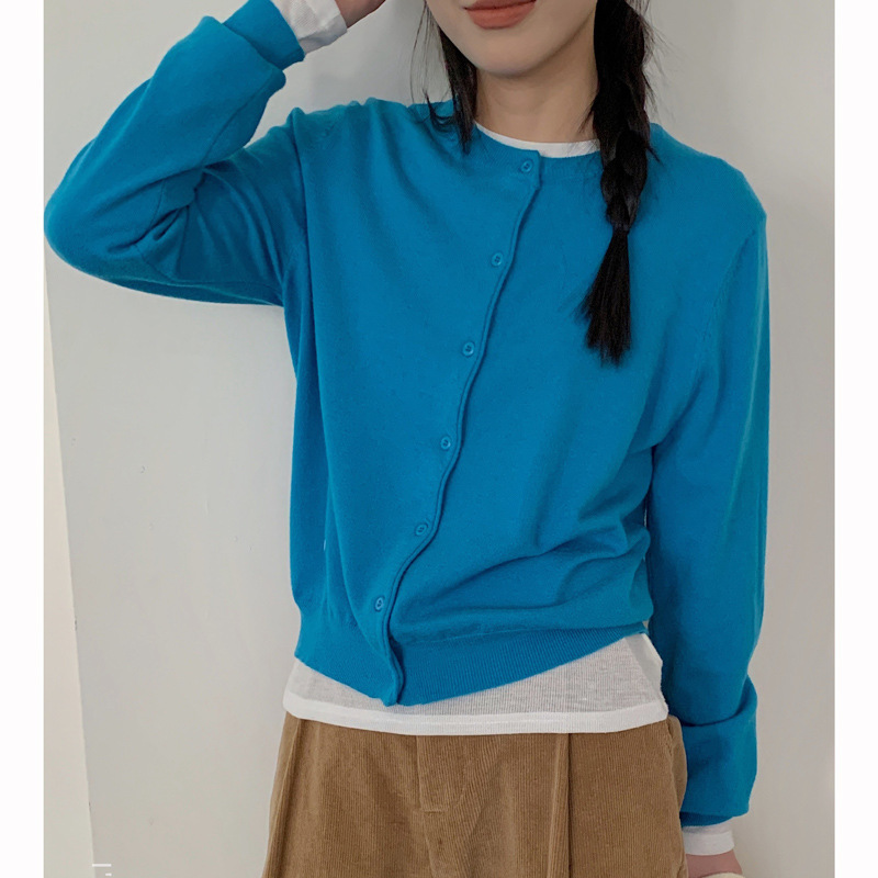 Cream with Strawberries French Literary Knitted Cardigan Early Autumn New Knitted Sweater Women's Outer Long-Sleeved Jacket Top