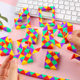 Children's Variable Magic Ruler 24 Segment Color Alien Rubik's Cube Kindergarten Prizes Primary School Students' Hands-on Brains Magic Bar Toys