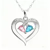Colored diamond heart silver