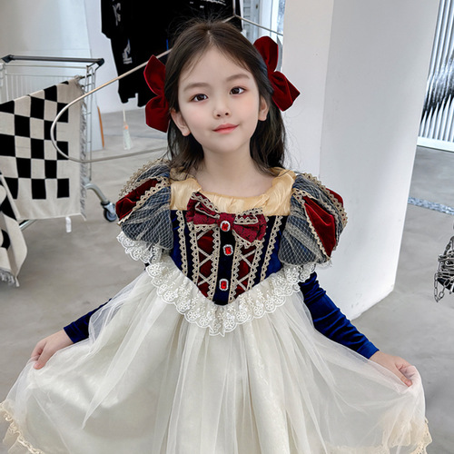Ladycot Snow White Dress Spring and Autumn New Stylish Children Frozen Elsa Birthday Formal Dress Gown