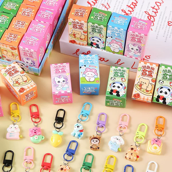 Cute Resin Keychain Blind Box Student Surprise Reward Gift Cartoon Toy Set Gift Package for the Beginning of School Season