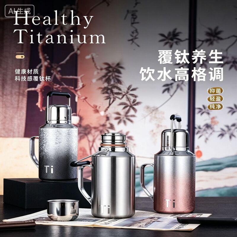 Titanium-Coated Insulated Thermos 1000ml with Temperature Display, Portable Outdoor DIY Sports Water Bottle with High Aesthetic Value and Mechanical Temperature Display Titanium-Coated Insulated Thermos 1000ml with Temperature Display, Portable Outdoor DIY Sports Water Bottle with High Aesthetic Value and Mechanical Temperature Display