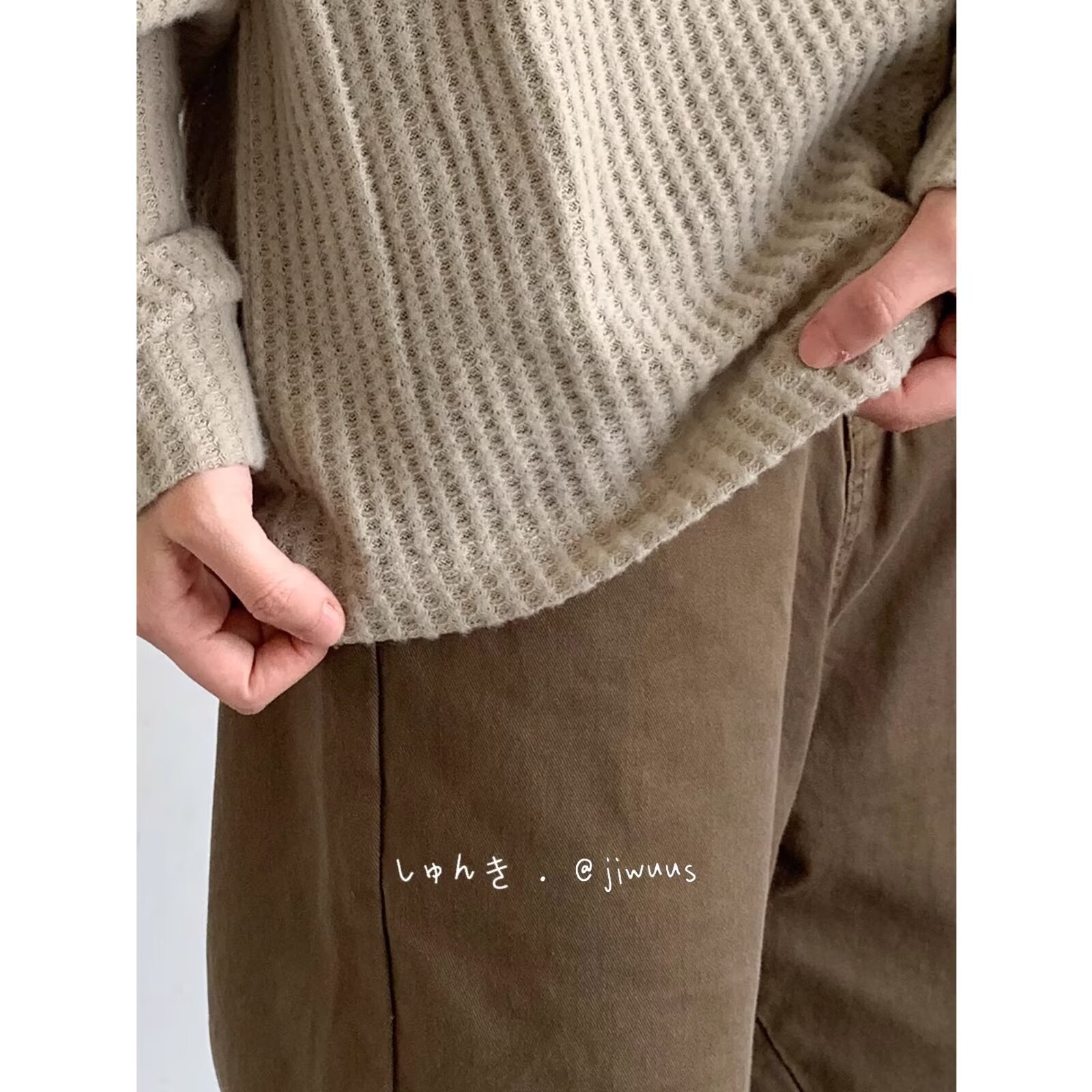 Autumn Japanese retro solid color long-sleeve
