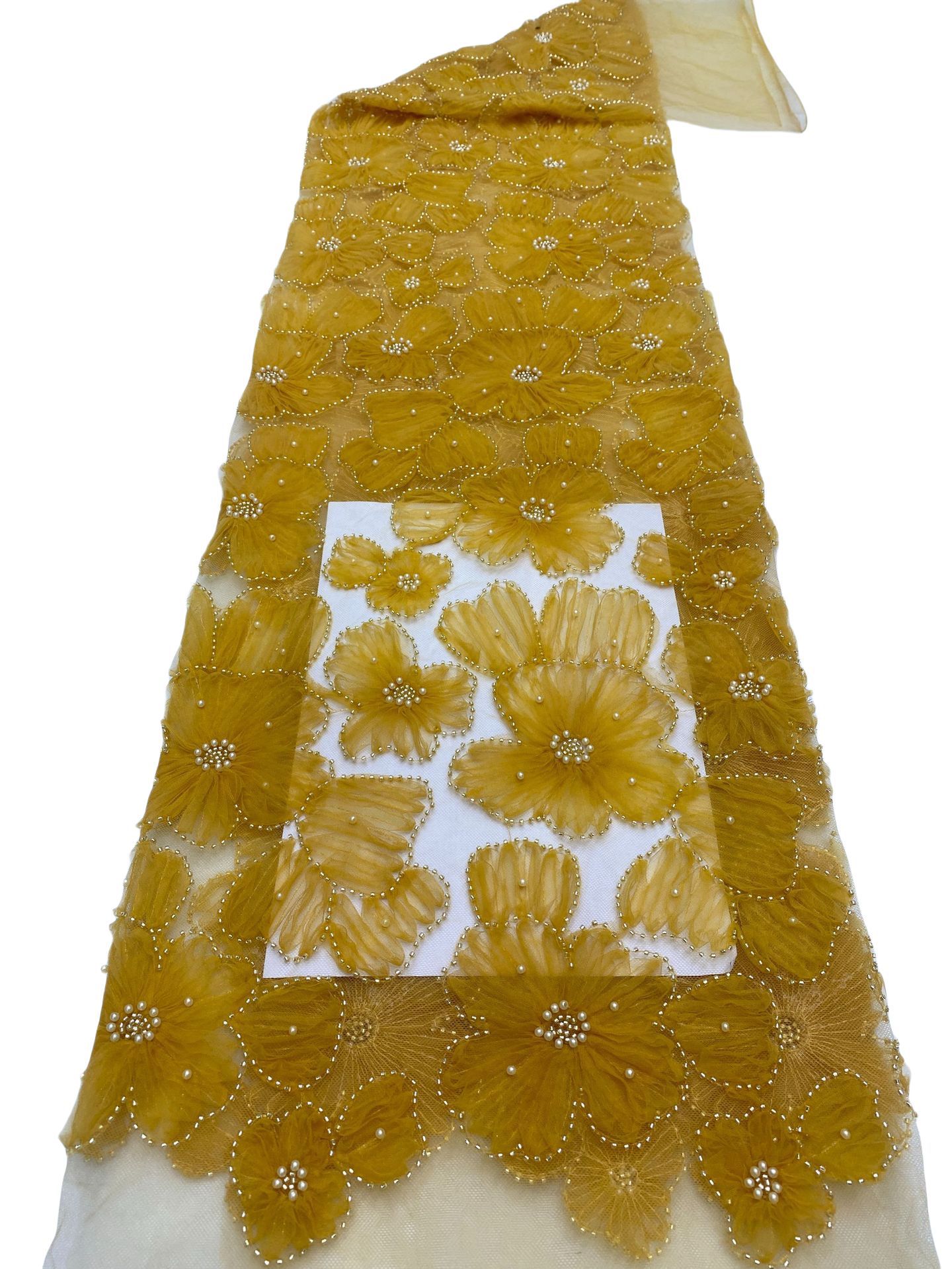 Fábrica directa de perlas bordadas de placas de paleta de perlas bordadas tela de moda vestido de cinturón tela
