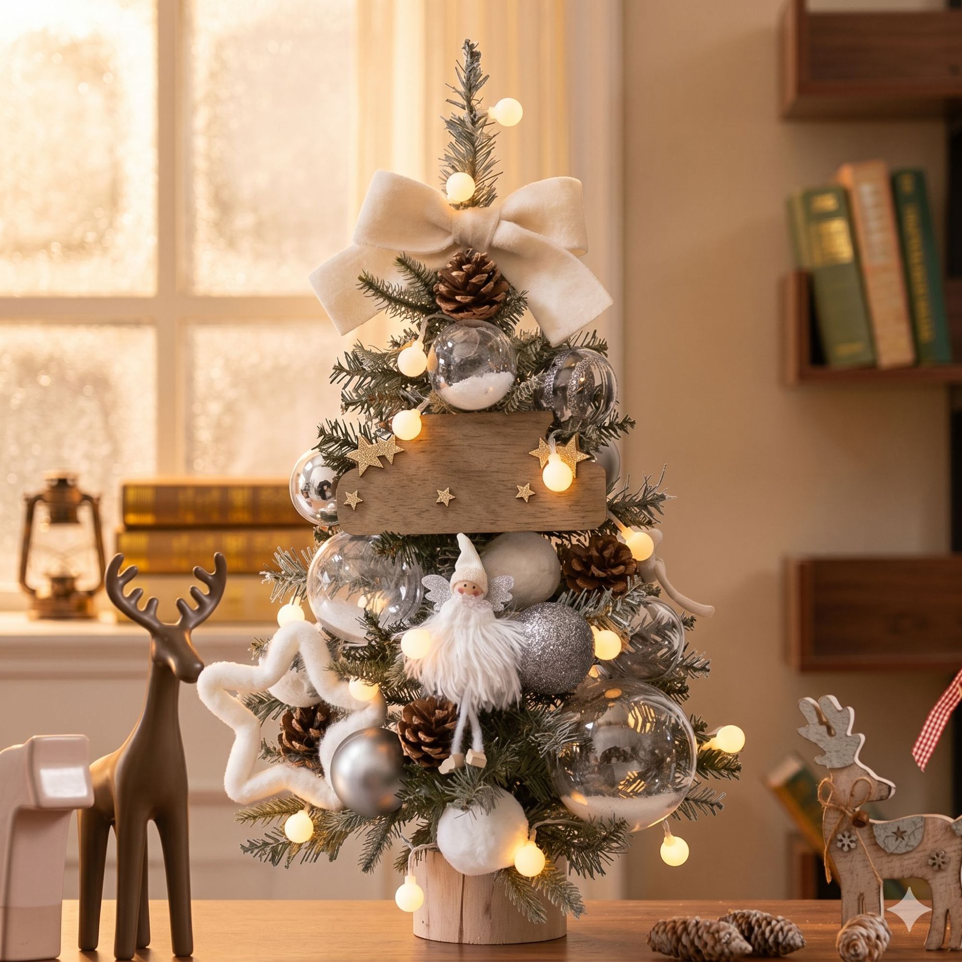 Mini árbol de Navidad con luces 2026 nueva decoración de Navidad decoración de mesa en el hogar inswind paquete de árbol de Navidad