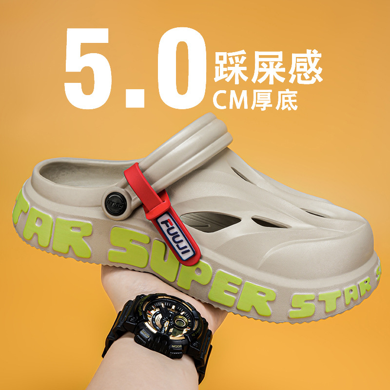 Zapatos con agujeros exteriores para hombres antideslizantes para niños 2025 nuevas zapatillas zapatos de playa sandalias de campamento para hombres verano