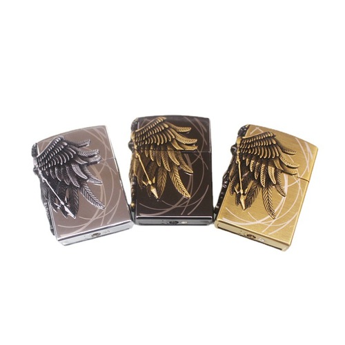 Wholesale Liberty God of War Patch Lighter Z1050 Amazon Goddess Open Flame Grinding Wheel Lighter