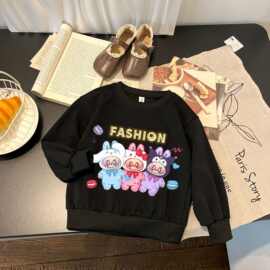 男女童卡通新款休闲上衣时尚穿搭中小童可爱卡通拉布布上衣百搭潮