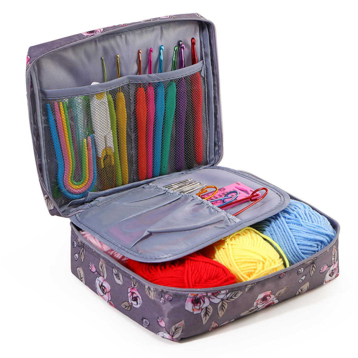 Transfronterizo nuevo principiante crochet traje multi-color bolsa de almacenamiento serie entrada ganchillo accesorios de lana al por mayor