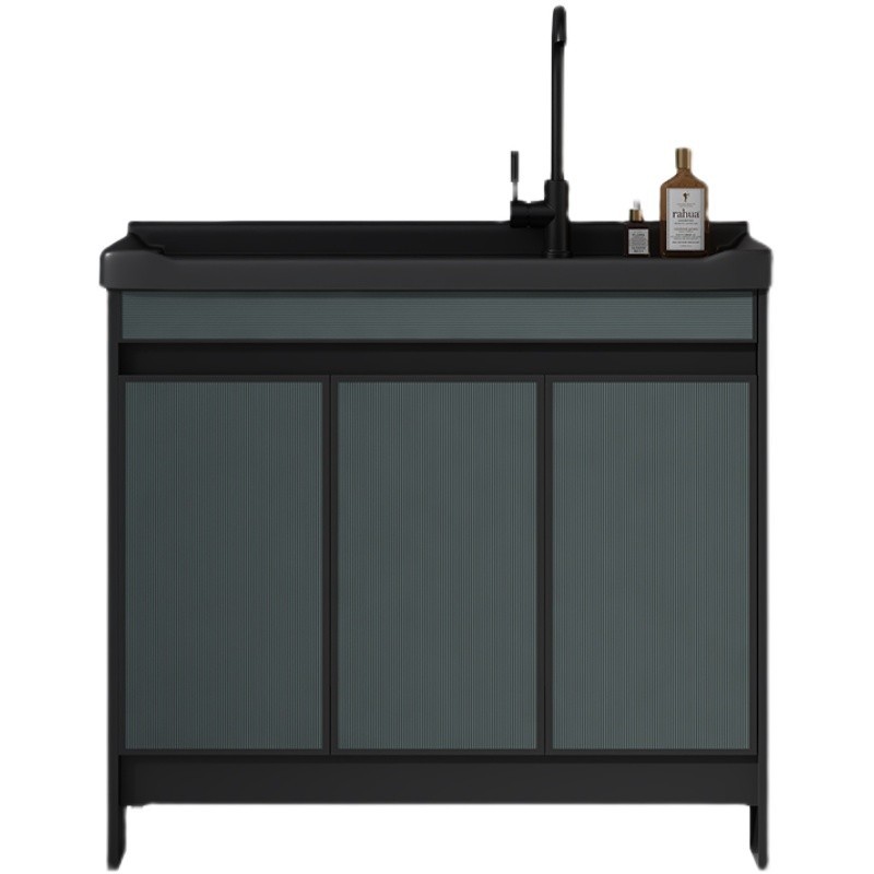 Balcón lavabo con tablero de fricción patio gabinete de baño negro lavabo exterior lavabo cerámica lavabo lavabo
