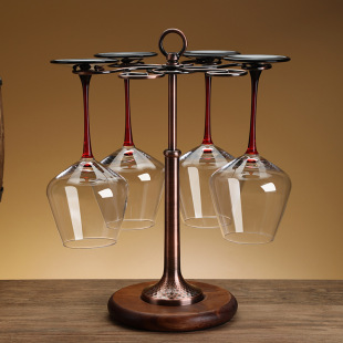Creative Solid Wood Red Wine Glass Rack Hanging Goblet Rack Wine Cabinet Decoration Light Luxury High-end Hanging Cup Rack Household Ornaments