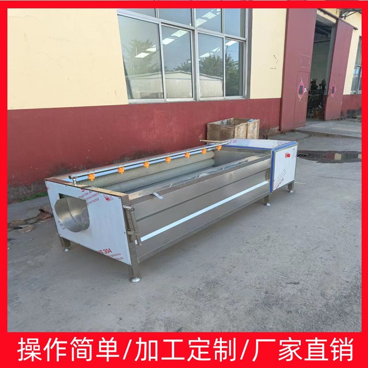 土巴豆自动毛刷清洗机  百香果毛棍清洗机器   冬瓜毛辊清洗设备