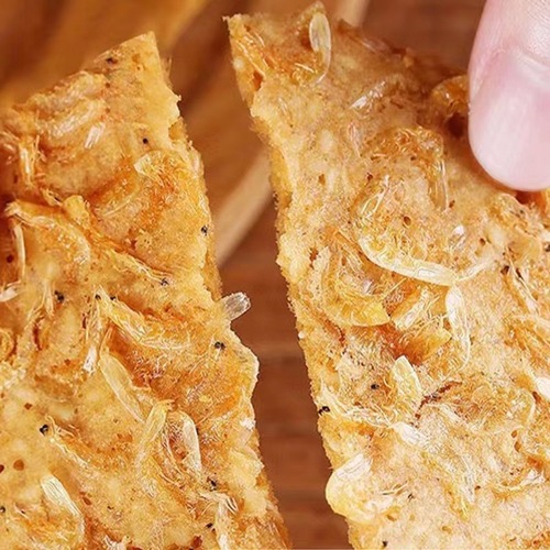 Shendian Yibin Shrimp Crisps 168g Bag Packaging, Internet Famous Snack Cookie, Shrimp Skin Sesame Thin Crisps