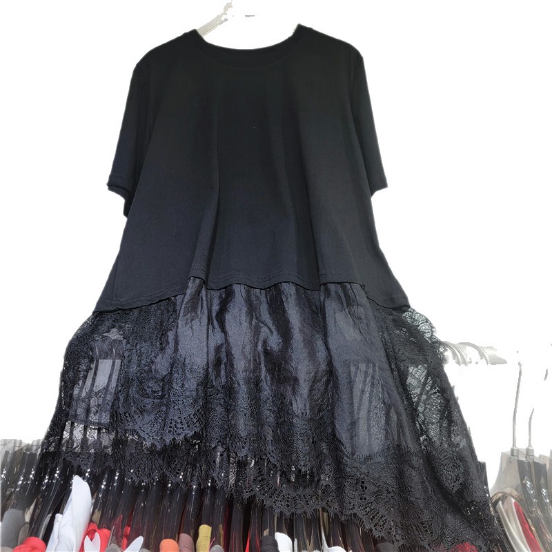 Coreano de encaje irregular cuello redondo camiseta de manga corta para mujeres blusa delgada 2026 primavera y verano nuevo image 5