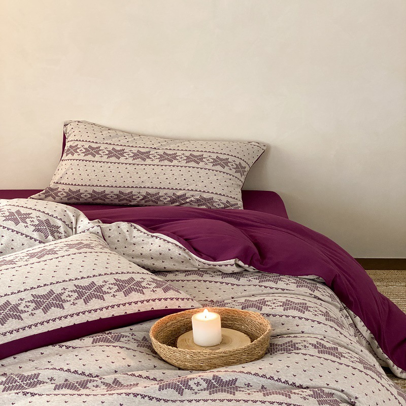 Set copripiumino in cotone jacquard stile nordico minimalista_voghion.com