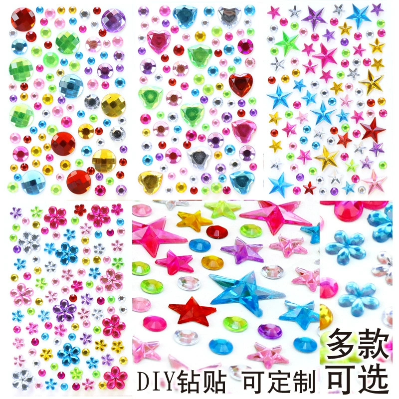 Трансграничные Детские алмазные наклейки любят круглый цветок сливы пятиконечная форма звезды детский сад DIY творческие декоративные наклейки ручной работы