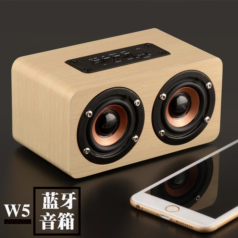 W5木製bluetoothスピーカー携帯電話コンピュータハイパワーサブウーファー創意携帯プレゼントミニ音響プライベートモデル|undefined