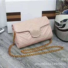 工厂直供外贸小方包欧美风横款方型纯色波浪纹PU女包跨境休闲斜挎