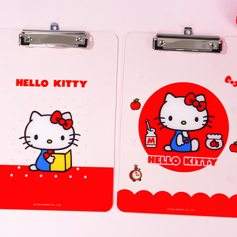 本物のファイルクリップボードハローキティ新しい A4 ボードクリップ学生漫画かわいい kt 猫オフィス透明フォルダー|undefined