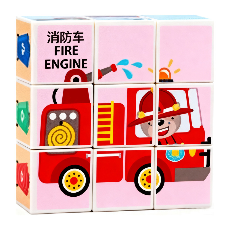 Puzzle de cuadros magnéticos para niños Educación temprana Bloques magnéticos dibujos animados tridimensionales hexagonal regalo para bebés jardín de infantes