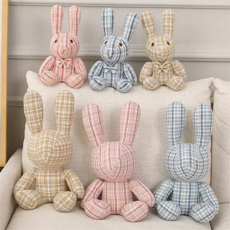 兔子公仔布艺娃娃毛绒玩具儿童玩偶生日礼物兔年吉祥物拼布可爱