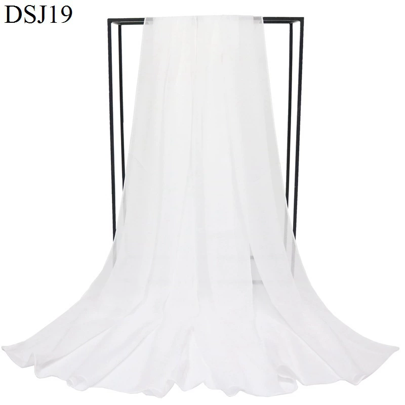 Gradient chiffon long scarf, soft drape stole, 180×70 cm, lightweight