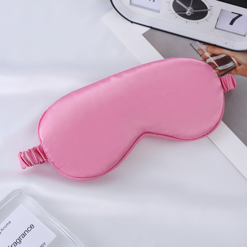 Máscara de Ojos de seda artificial de doble cara de seda de morera sombreado máscara de ojo del sueño logotipo impreso viajes al aire libre esencial en stock al por mayor