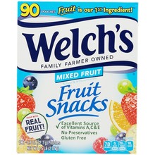 包郵美國Welch&#39;s 水果混合口味純果汁軟糖糖果禮物90包/盒零食