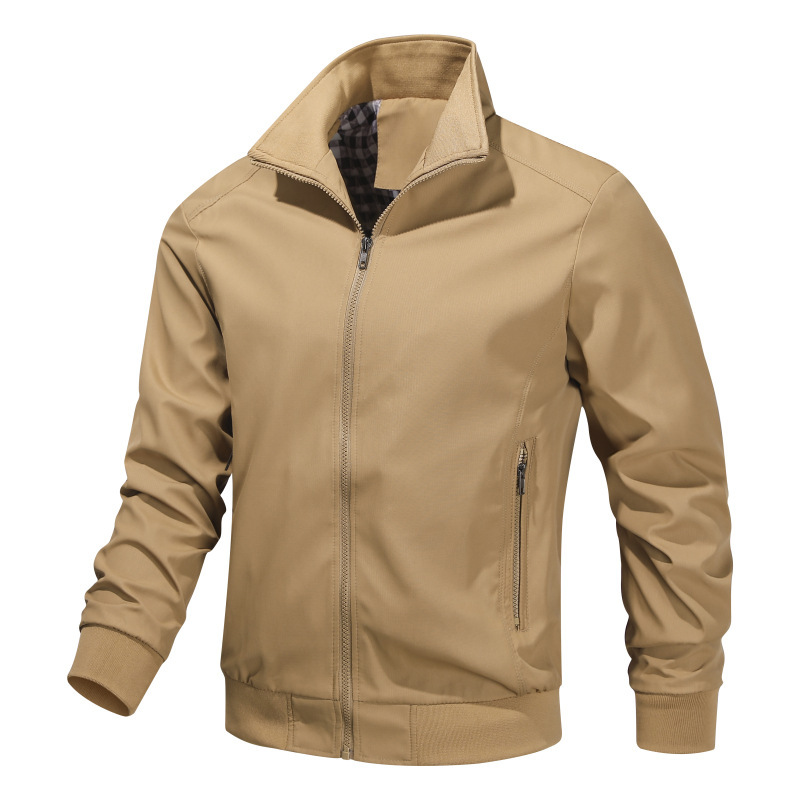 (Cross-border trading), (Wholesale), autumn thin solid color jacket, high collar 4