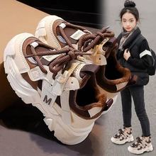 女童棉鞋2025冬季新款软底儿童加绒保暖运动鞋女孩百搭休闲老爹鞋