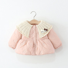 直播供货儿童冬季加厚保暖棉衣小童针织翻领棉服2025新款外贸批发