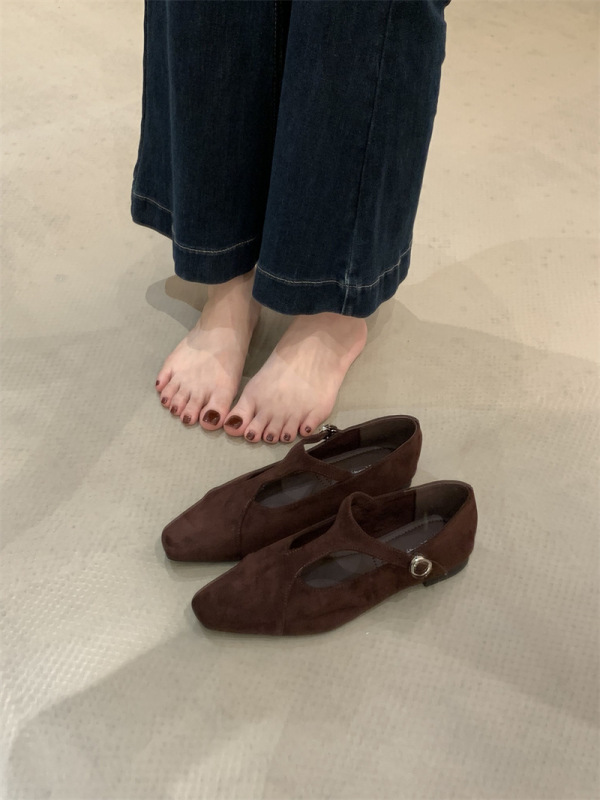 韩版T型带浅口单鞋女2025秋低跟玛丽珍鞋方头时装鞋潮牌青年女鞋|undefined