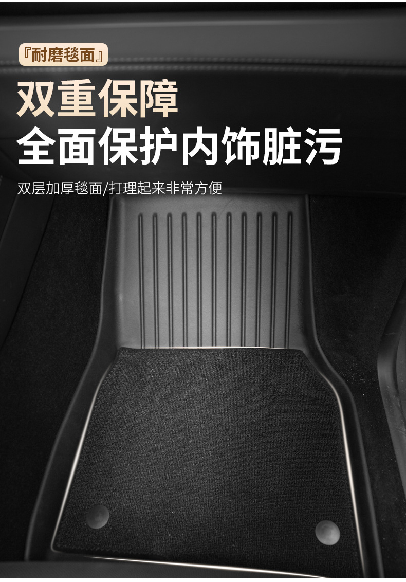 Suitable for 25 Tesla New Version Tpe Car Floor Mats Modely Model3 Surrounding Accessories Special for Special Vehicles