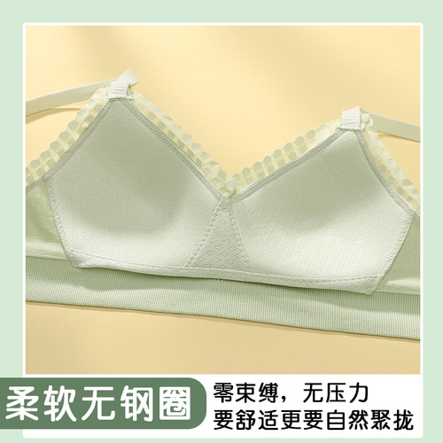 Student girls' underwear, junior high school students and high school students' bra, push-up adjustable development period thin cup, no steel ring bra