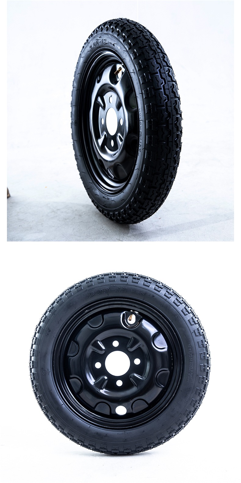Electric Tricycle Rear Wheel Steel Wheel Hub Steel Rim Plate Wheel 4.00/3.00/3.75/3.50-12 Thickeneded Wheel