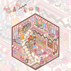 ピンクキャンディー小屋造景シール3D立体ミニチュア積層シーン貼り手作りdiy解凍漫画貼り絵