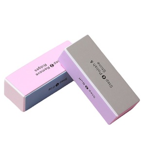 Wholesale four-sided polishing strip manicure tools color frosted sponge tofu block nail salon special nail rubbing strip