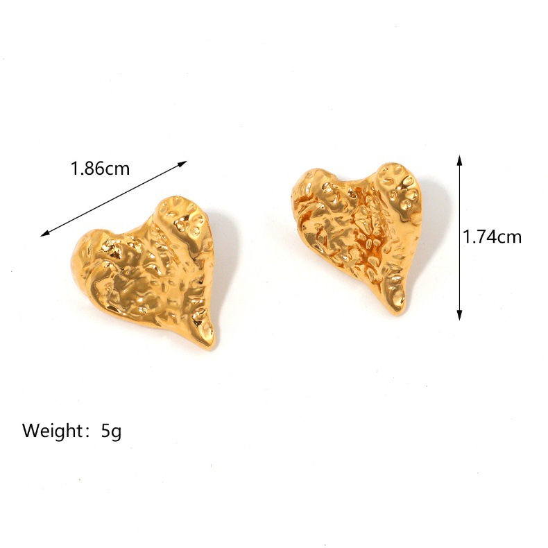 25g Weight PVD Coated Gold Plating Process 304 Stainless Steel Ear Needle Material Real Gold Plated Plating Material Ear Studs Classification Butterfly Backs Ear Cap Type 1 Pair Quantity Holiday, Daily Occasion 304 Stainless Steel Material Heart Shape Pattern All Seasons Season Women's Gender Plating Design Elegant, Cute Style 1 Pair Elegant Cute Heart Shape Plating 304 Stainless Steel 18K Gold Plated Butterfly Backs Ear Studs 8
