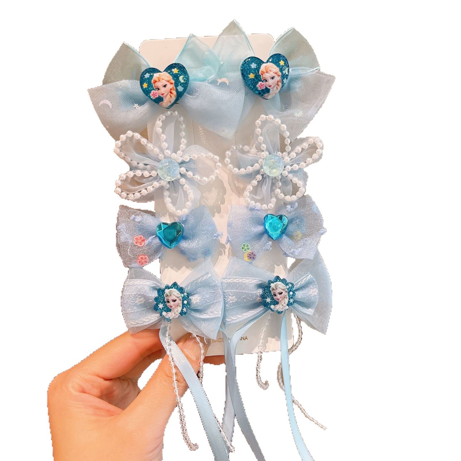 Horquilla de hielo y nieve para niños Aisha Princess bowknot borla horquilla niña Romance clip dulce flequillo accesorios para el cabello
